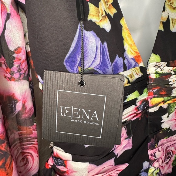 Mac Duggal Multicolor Floral Long Sleeve Dress - Picture 7 of 8